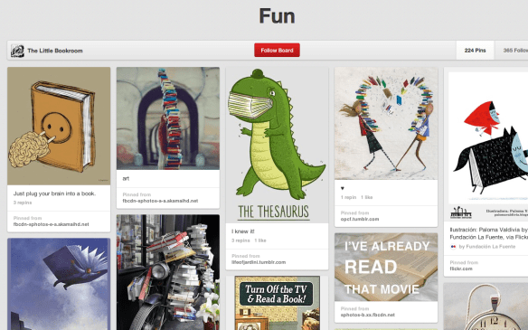 Love the Little Bookroom's pin board!